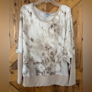 Women's White Birch Tie Dye Long Sleeve Top | Size XL